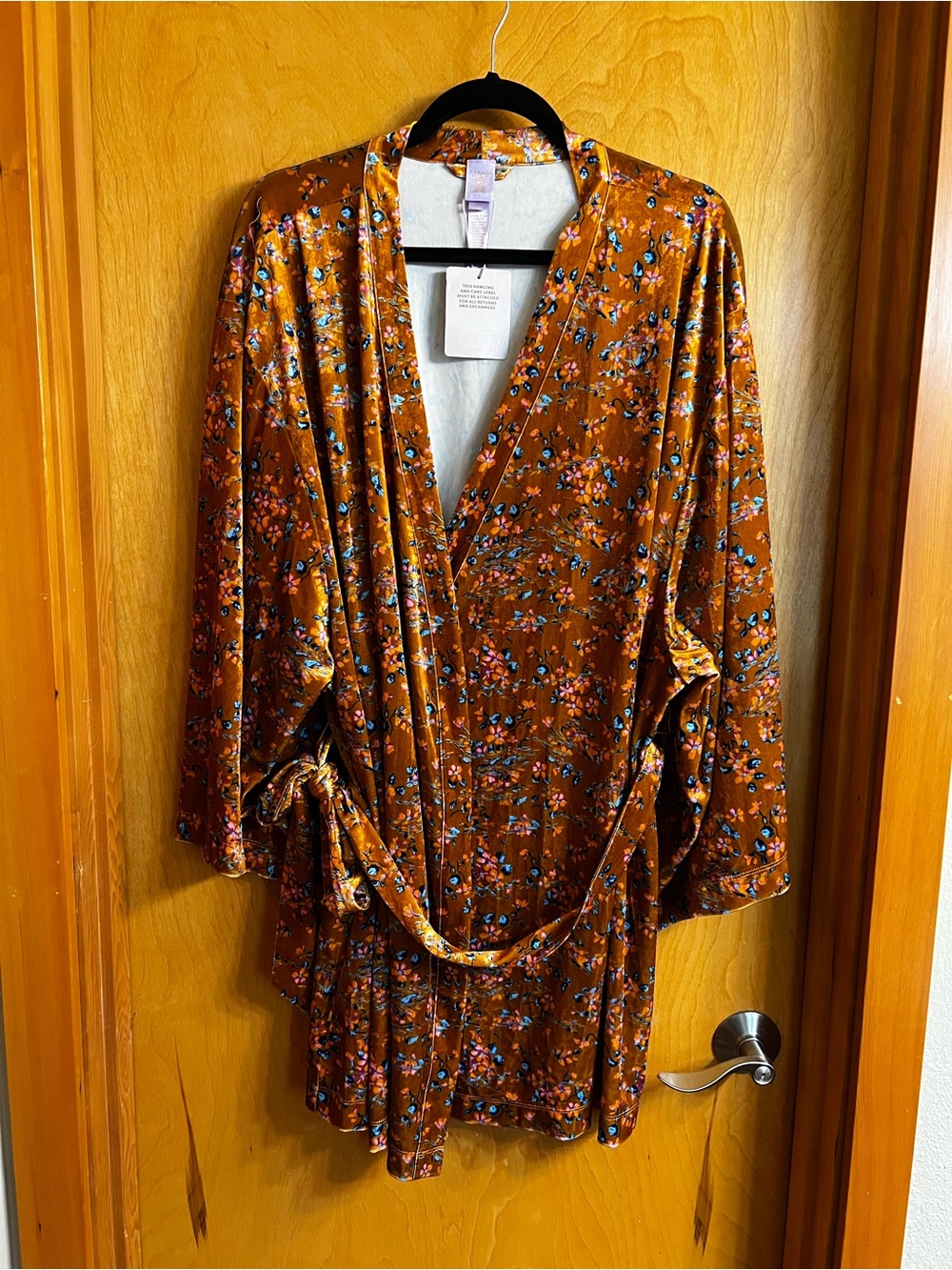 Savage X Fenty Rust Floral Velvet Robe